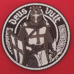 ÉCUSSON TEMPLIER - PATCH BRODÉ MÉDIÉVAL SCRATCH CHEVALIER DE L'ORDRE 8 CM GUERRIER
