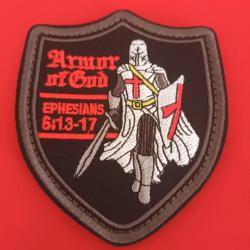 ÉCUSSON TEMPLIER - PATCH BRODÉ MÉDIÉVAL SCRATCH CHEVALIER DE L'ORDRE 9/8 CM COMBATTANT