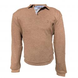 Sweat Lovergreen Col Boutonne Marron