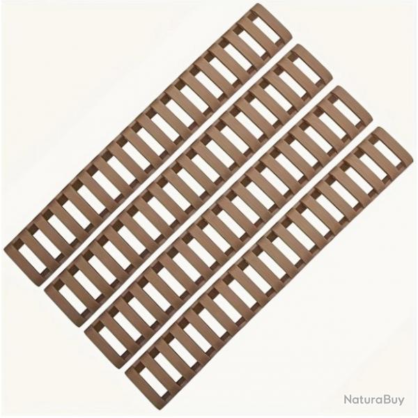 Lot de 4 Protections caoutchouc pour garde main/rail Picatinny - Beige/TAN
