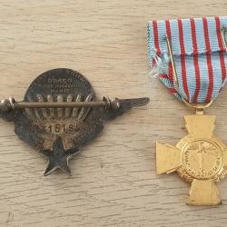 Brevet para numéroté et médaille croix du combattant.