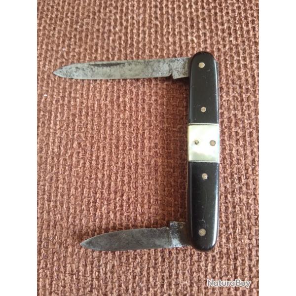 Couteau pliant  ancien 2 pices, bne et nacre