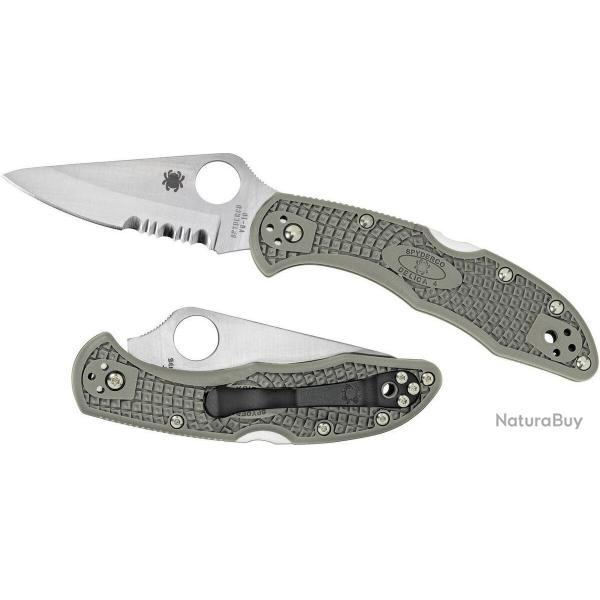 Couteaux SPYDERCO delica 4 gris semi dente