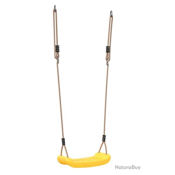 Balanoire d'extrieur jaune avec corde rglable - Sige scuris pour enfants de 3  10 ans