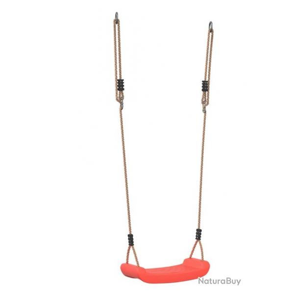 Balanoire d'extrieur rouge avec corde rglable - Sige scuris pour enfants de 3  10 ans