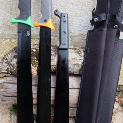 Lot de 3 Machette Bowies Lame Acier 3Cr13 Manche ABS Etui LOT POUR REVENDEURS Survie Outlaw Alaska