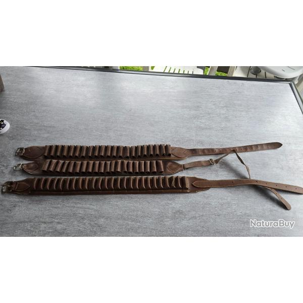 Lot 3 cartouchieres cal 12 imitation cuir occasion mais propres !!