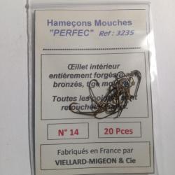 sachet de 20 hameçons mouches "perfec" n°14