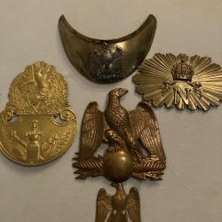 Plaques shakos cuivreri empire français