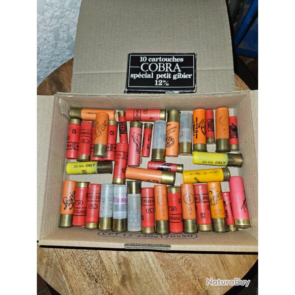 !! 1 SANS PRIX DE RSERVE !!Lot de cartouches calibre 12 et 36 LIVRAISON OFFERTE