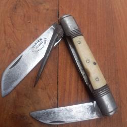 Solide Couteau Régional LE TONNEAU TIXIER MÉDAILLE D ARGENT 3 Piéces Manche en Ivoirine