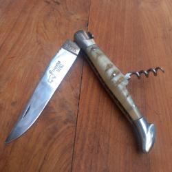 Magnifique Couteau Régional LAGUIOLE MAKI  2 Piéces Manche en Corne de Bélier