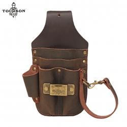 Tourbon-Outil en cuir pour ceinture d'électricien marron