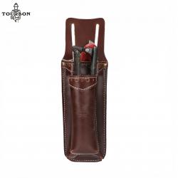 Tourbon-étui marron avec boucle de ceinture