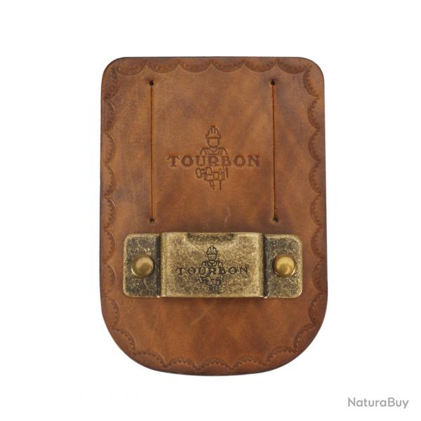 Tourbon, porte-outil en cuir vritable avec Clip en mtal sur la ceinture -*MARRON