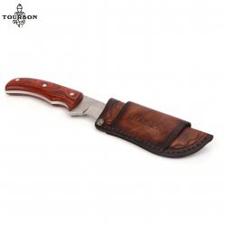 Tourbon-Fourreau de couteau à lame en cuir avec boucle de ceinture