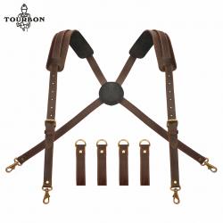 Tourbon-Ceinture à outils en cuir entièrement réglable pour homme