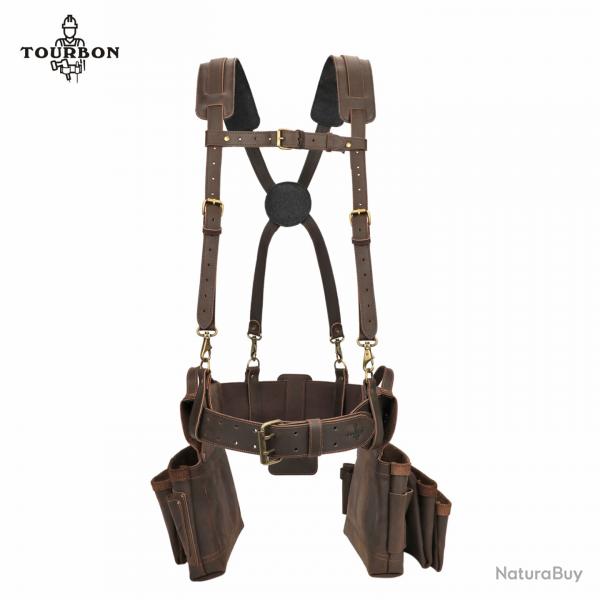 Tourbon-Ceinture  Outils RapDuty en Cuir avec Bretelles Rglables