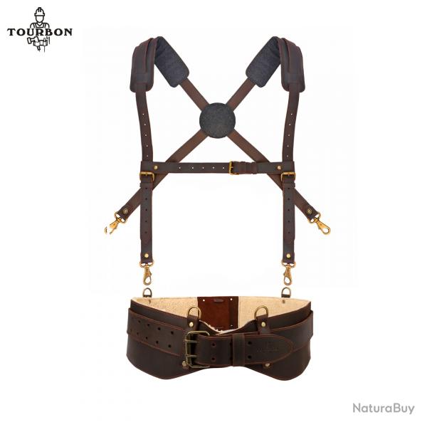 Tourbon-Ceinture en cuir entirement rglable bretelles d'atelier  LIVRAISON GRATUITE