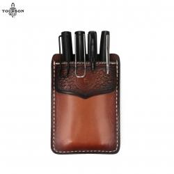 Tourbon - pochette à stylos en cuir Vintage  -**MARRON LIVRAISON GRATUITE