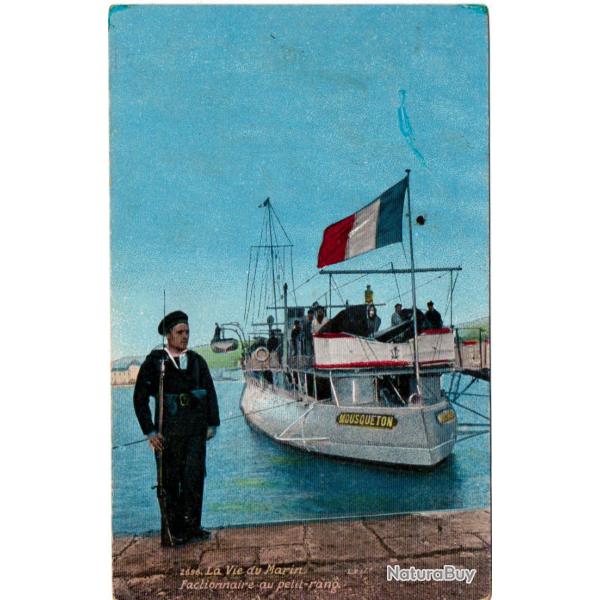 CPA - Marine Militaire -La Vie du Marin Factionnaire au petit-rang N1662
