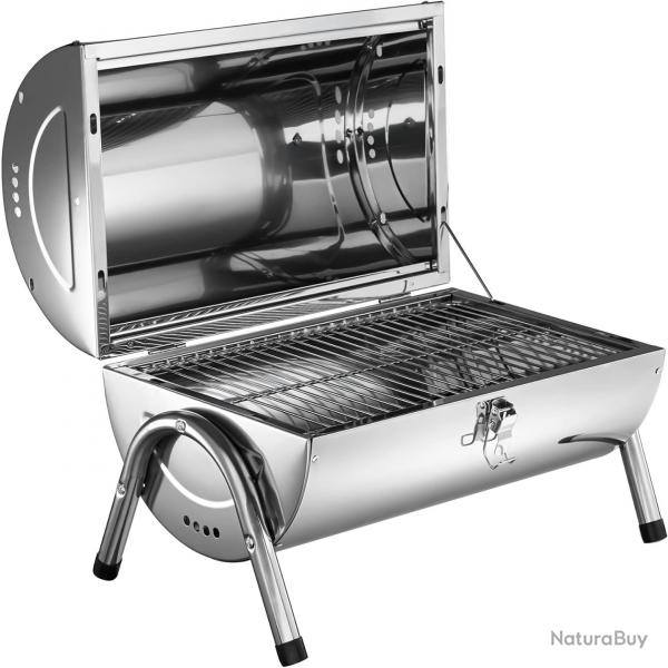 Barbecue  charbon de bois de table en acier inoxydable avec double grille