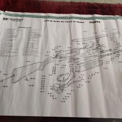 Notice affiche éclatée des pièces détachées Manufrance fusil perfex