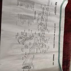 Notice affiche éclatée des pièces détachées Manufrance fusil robust 221