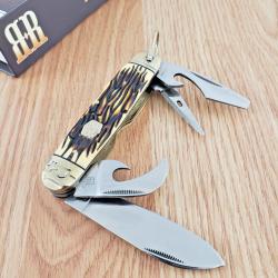 Couteau Multi-Fonctions Rough Ryder Scout Lame Acier 440A Outils Manche Delrin/Cerf RR2371
