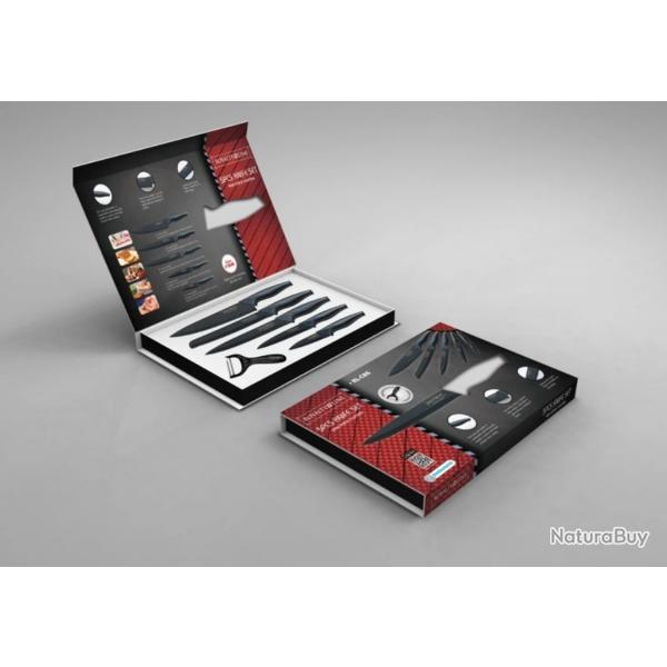 Magnifique Coffret Couteaux de cuisine 6 pices
