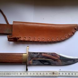 Couteau Bowie CVA Inox avec fourreau cuir - lame 18 cm