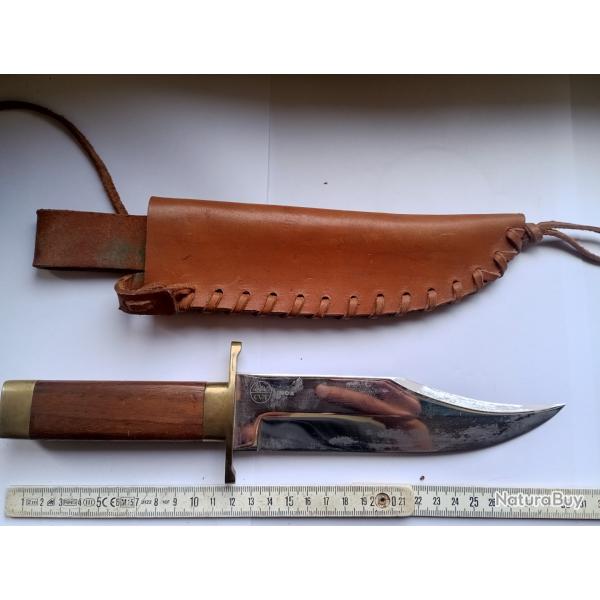 Couteau Bowie CVA Inox avec fourreau cuir - lame 18 cm