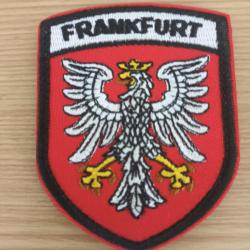 ÉCUSSON EMBLEME VILLE FRANKFURT - PATCH EMBLEME POLICE LOCALE BRODÉ 8/7CM