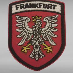 ÉCUSSON EMBLEME VILLE FRANKFURT - PATCH EMBLEME POLICE LOCALE BRODÉ 8/7CM
