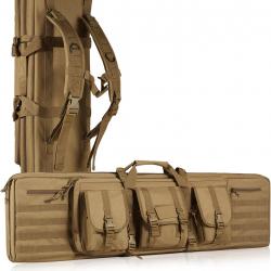 Sac Fourreau à Fusil 91cm pour Armes Longues Tactique Système Molle 2 Fusils 86 cm et 2 Pistolets