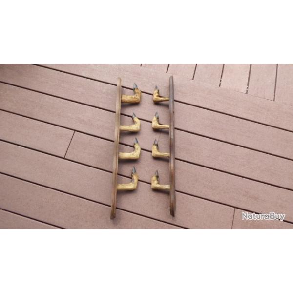 PORTE FUSIL POR 4 ARMES EN PATTES DE CHEVREUIL / VINTAGE