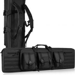 Sac à Dos Transport 91cm pour Arme Longue pour 2 Fusils 86 cm et 2 Pistolets Brun Système Molle Noir