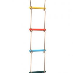 Échelle de corde multicolore 4 échelons pour enfants - Jeu d'extérieur, jardin, été, 161 cm