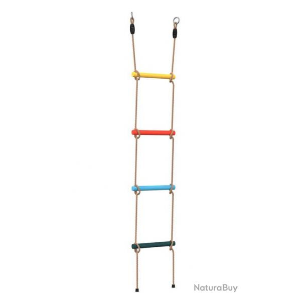 chelle de corde multicolore 4 chelons pour enfants - Jeu d'extrieur, jardin, t, 161 cm