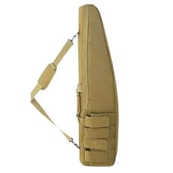 Étui Souple Rembourré Fusil de Chasse Carabine Sac Tactique Poignées Bandoulière Poches Kaki 100CM