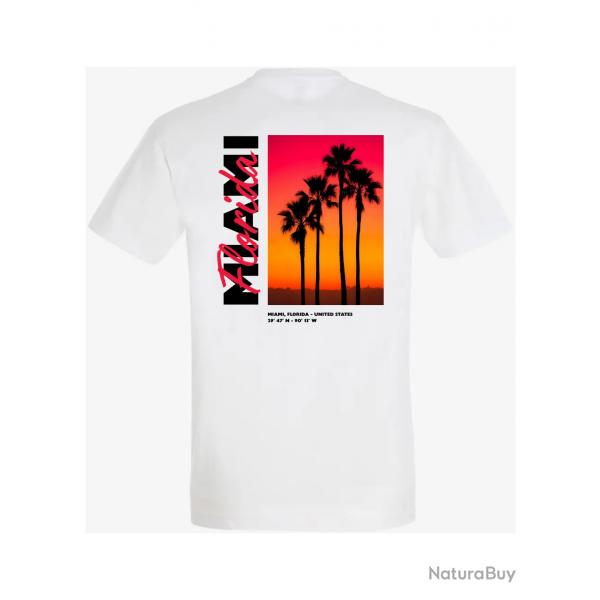 T-shirt Florida 100% Coton Blanc