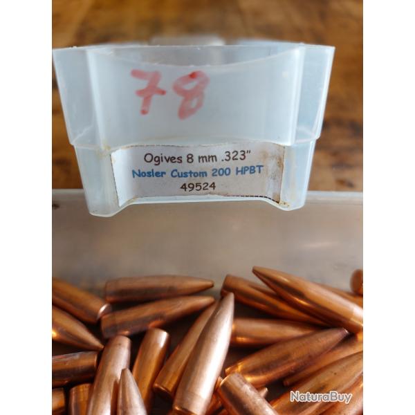 Ogives 8mm .323'' NOSLER