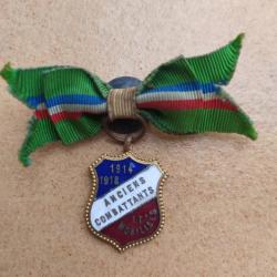 MEDAILLE DECORATION ANCIENS COMBATTANTS ET MOBILISES GUERRE 1914-1918 ASSOCIATION PATRIOTIQUE