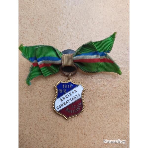 MEDAILLE DECORATION ANCIENS COMBATTANTS ET MOBILISES GUERRE 1914-1918 ASSOCIATION PATRIOTIQUE