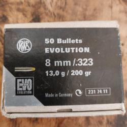 Ogives RWS 8mm .323'' EVO