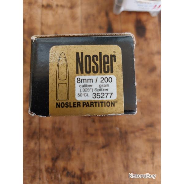 Ogives 8mm .323'' Nosler PARTITION 200