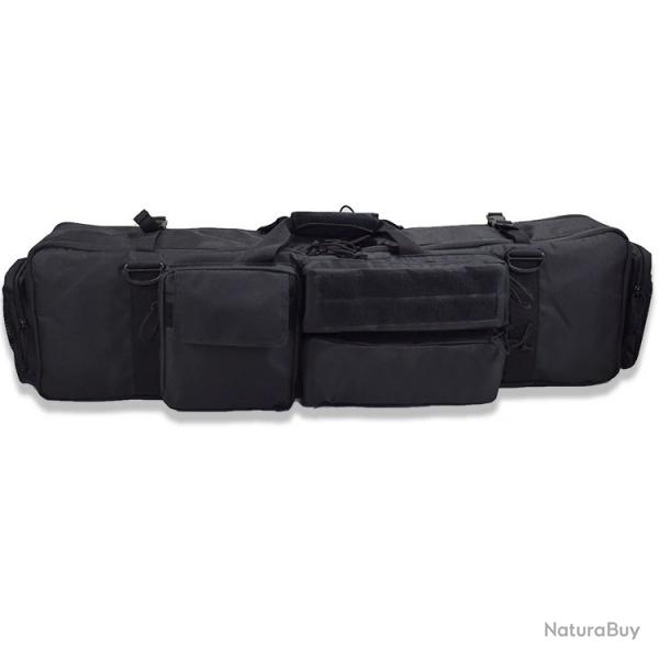 tui Double Fusil Rembourr Impermable Transport 2 Armes Chasse Tir Sac Tactique + Bretelles Noir