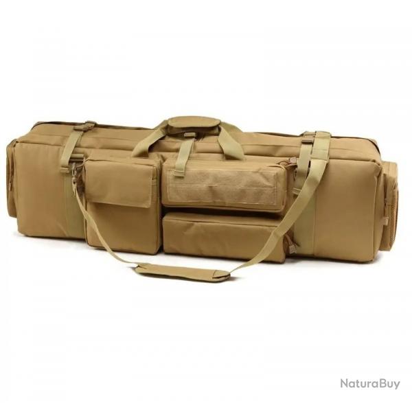 tui Double Fusil Rembourr Impermable Transport 2 Armes Chasse Tir Sac Tactique + Bretelles Kaki