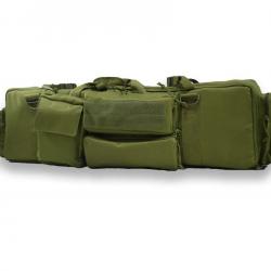 Étui Double Fusil Rembourré Imperméable Transport 2 Armes Chasse Tir Sac Tactique + Bretelles Vert
