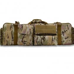 Étui Double Fusil Rembourré Imperméable Transport 2 Armes Chasse Tir Sac Tactique + Bretelles Camo